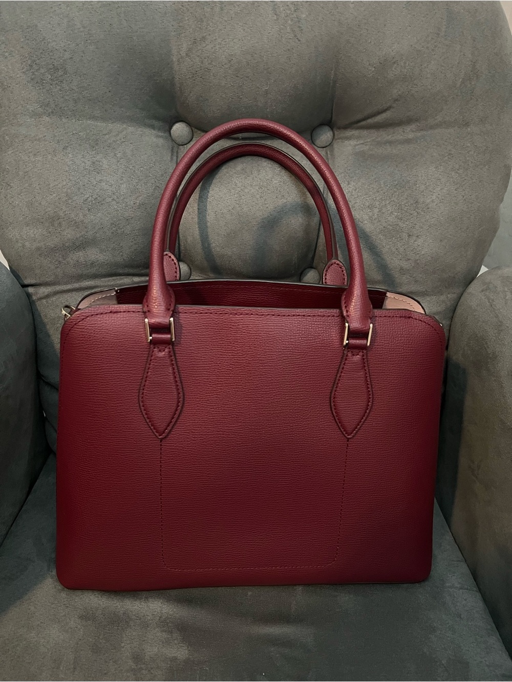Kate Spade Burgundy Leather Satchel - Picture 2 of 15